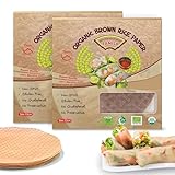TANISA Organic Brown Rice Paper Wrappers for Spring Rolls - USDA & EU Certified, Gluten Free, Non-GMO, Vegan - 76 Sheets (Pack of 2, 24oz)