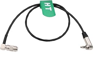 HangTon Timecode Cable for Canon R5C Camera Tentacle Sync Zoom F6 Right Angle 3.5mm TRS Jack to DIN 1.0/2.3 40cm