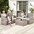 FHFO 4 Piece Outdoor Patio Furniture Set, Wicker Conversation Set, Rattan Table and Chairs and Loveseat with Cushions for Outside Balcony Porch Backyard (Gray-Beige)