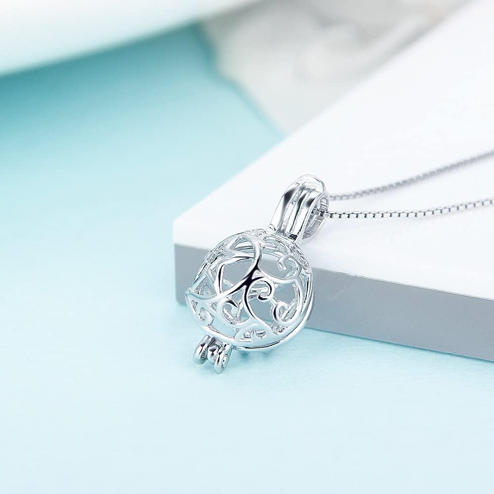 Star Ball Cage Pendants for Pearl Jewelry Making Sterling Silver, Design Cage Pendants for Women