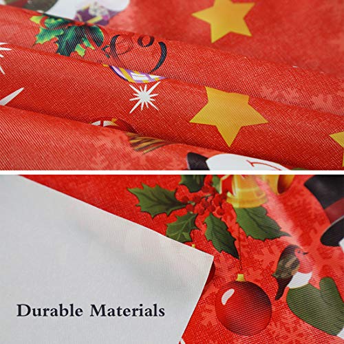 Waysle Holiday Tablecloth Rectangle 54x78 Inch - Plastic Red Snowman Decorations - Christmas Table Cloth, Easy to Wipe