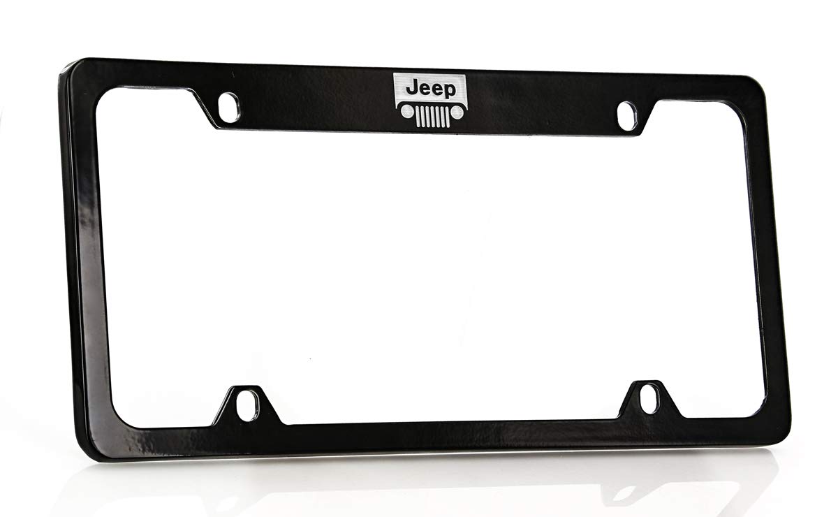 Jeep 純正ナンバープレートフレーム 2枚セット ブラック