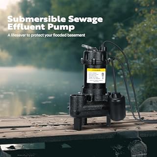 VIVOHOME 3/4 HP Submersible Cast Iron Sewage/Effluent Pump, 4680 GPH Float Switch Sump Pump with 2'' NPT Discharge for Basement, Septic Tank