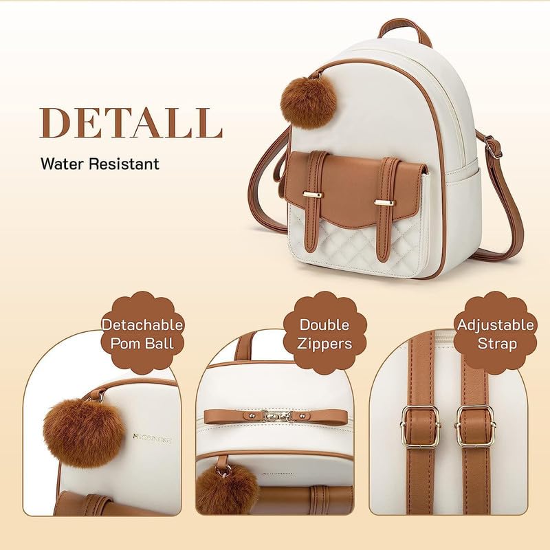 Image of ShopyVid Mini Backpack for Women Cute Small Backpack Purse With Pompom