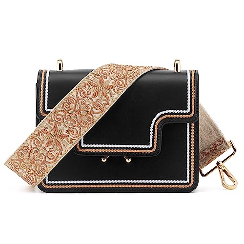 Image of Wide Shoulder Strap Adjustable Replacement Belt Guitar Style Crossbody Bag Handbag Strap Multicolor Canvas Straps(Wide:2in)(Color82)