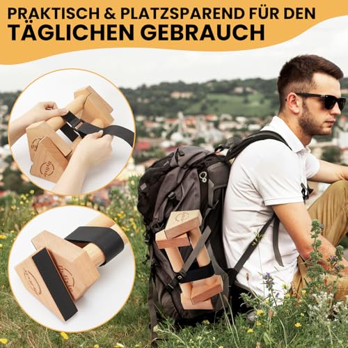 Liegestützgriffe 2 Push Up Bars Holz Parallettes gelenkschonende Liegestützgriffe Calisthenics Equipment Fitnessgeräte für zuhause… – Ansicht 5