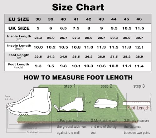 DimaiGlobal Botas de Fútbol Hombre Zapatos de Fútbol con Tacos Altos para Césped Natural e Indoor Antideslizantes para Entrenamiento y Fútbol Sala Zapatillas de Fútbol 44EU Negro/Gris - imagen 3