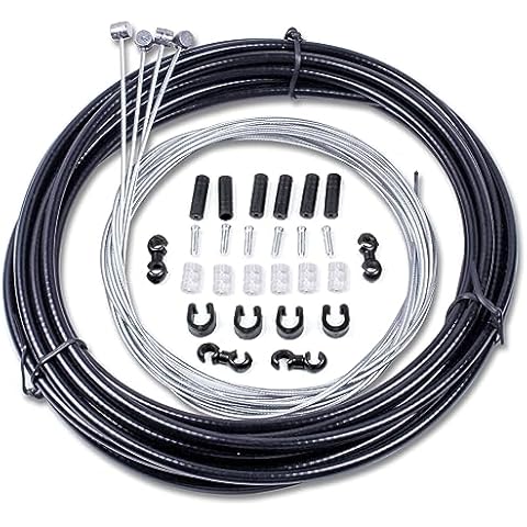 Ciomszan 5m Universal Bicycle Brake Cable Housing Kit with 2 Set Bikes Brake Gear Transmission Cable End Caps Accessories for Mountain Bike Repair (Just for Mountain Bike) Cover