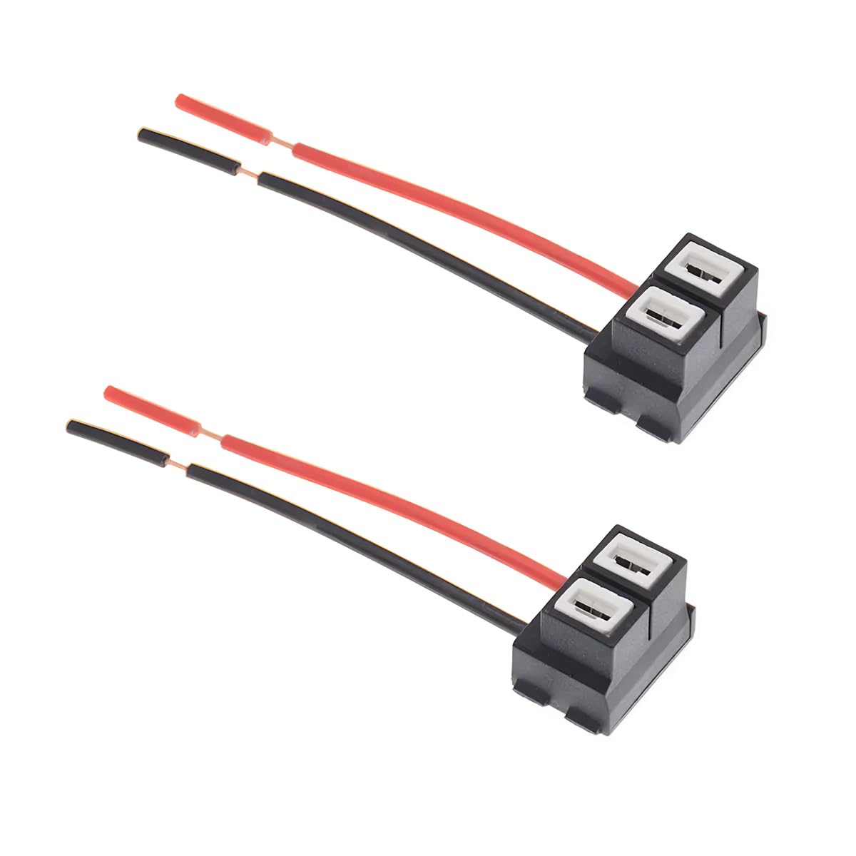 CGEAMDY 2 Pieces H7 lamp plug socket, H7 Adapter Headlight Plug, Ceramic Headlight Harness Conversion Kit, Plug Adapter Socket for H7 Car Truck Boat Fog Light Retrofit(Red and black)