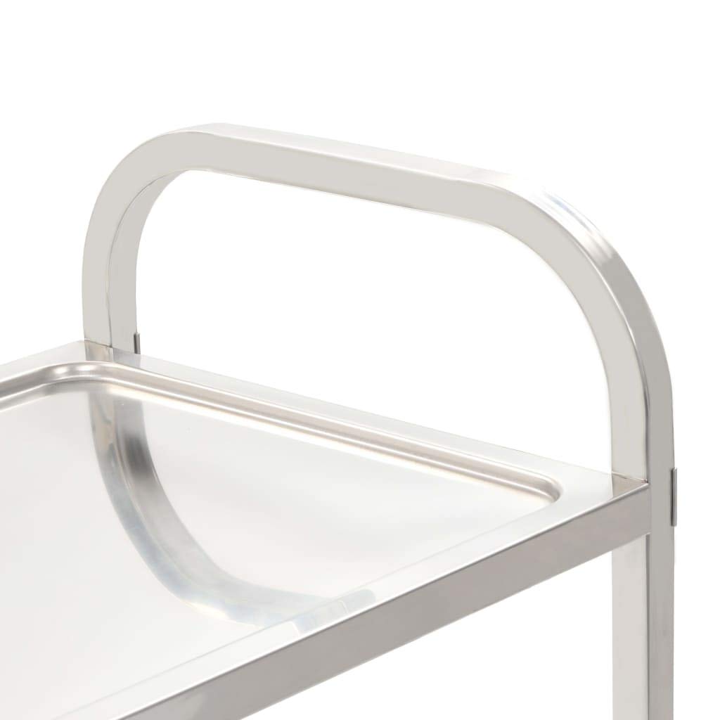 Wakects Carrello di Servizio in Acciaio Inox con 4 Ruote, 4 Livelli, 107x55cm, per Ristoranti