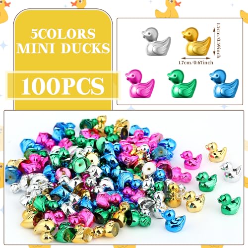Mini figuras de patos metálicos multicolor pack 300 piezas miniatura 3