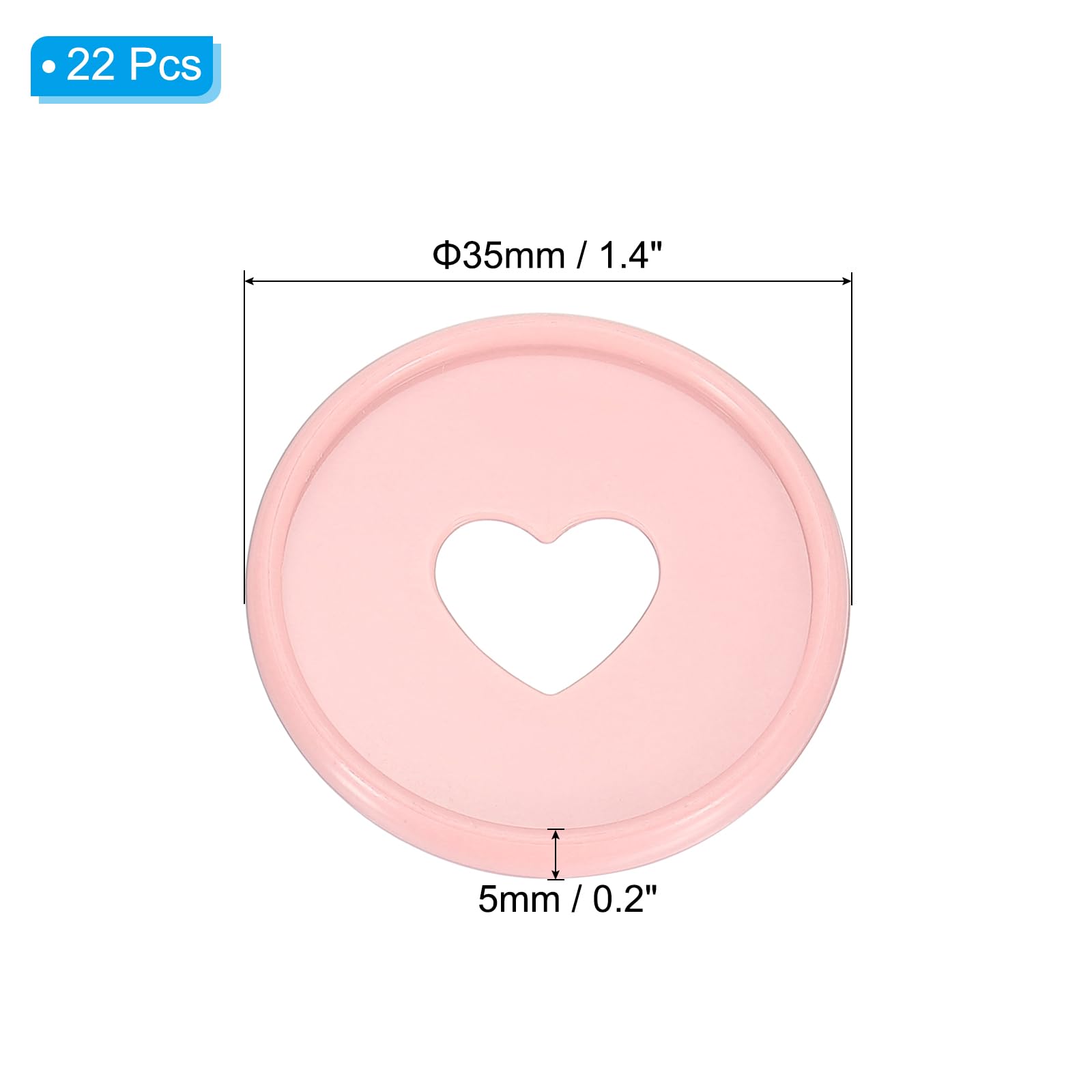 PATIKIL 35mm 1-1/2" Light Pink Plastic Round Book Binding Discs - Image 2