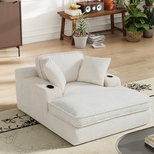 MALOL 67" Chaise Lounge Chair Indoor, Cozy Oversized Fluffy Sofa