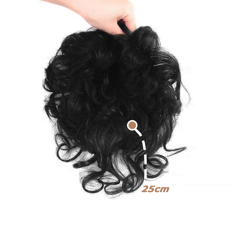 Miniatura 3 de Peluca de cabello humano real corto y rizado con flequillo frontal para mujer, pelucas transpirables de 5.1 x 5.1 pulgadas, cobertura grande, para