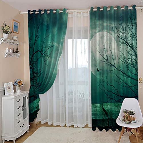 Rideau occultant vert lune 234x230 cm pour salon et chambre - 3