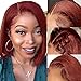Reddish Brown Bob Wig Human Hair 13x4 Frontal Lace Wig 180% Density Colored 33B Reddish Brown Straight Bob Auburn Pre Plucked with Baby Hair Glueless Copper Red Brazilian Virgin Human Hair Wigs