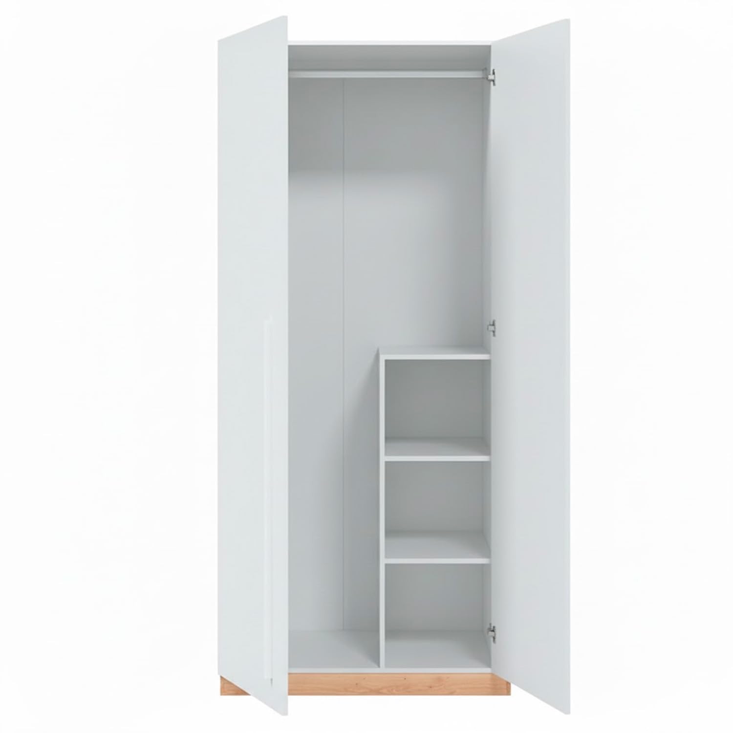 Arreditaly Armadio A 2 Ante Con Asta Appendiabiti E 3 Ripiani Armadietto Mobile Guardaroba Mobiletto Moderno Per Cameretta Camera Ragazzi 90 x 200 x 52 Cm Bianco E Rovere