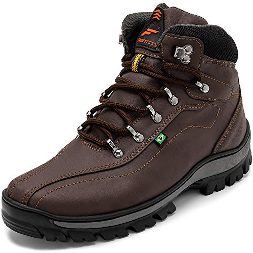 Bota Coturno Adventure Masculino Militar Confort (40, Marrom, preto)