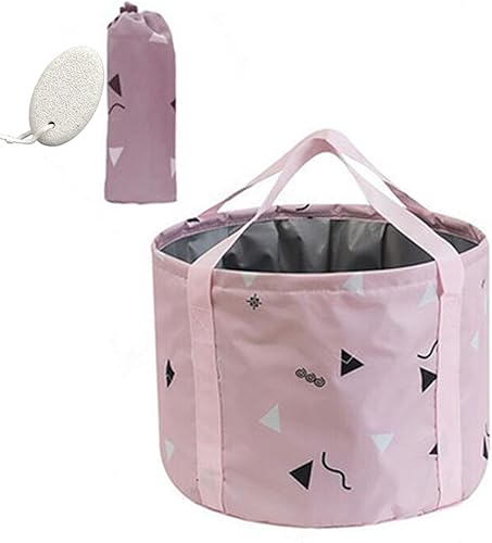 Bañera de pie plegable de 24 litros con asas para mujeres, niñas y adultos, pies de pedicura portátil, cubo de agua para lavar, camping, viajes,