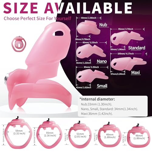 Image of HTV5 Resin Chastity Cage, 5 Wide Comfort Rings Click&Lock Lock for Men, Adult Sex Toy (Pink, Maxi)