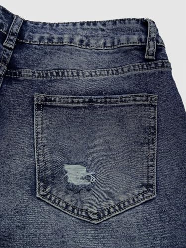 Flamingals Mid Rise Distressed Raw Hem Straight Leg Cropped Pants Summer Casual Streetwear4