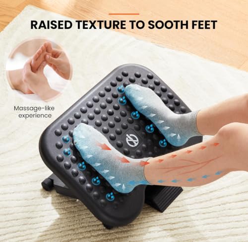 Image of ErGear Under Desk Footrest, Adjustable Foot Rest with 3 Height Settings and 30-Degree Angle, Ergonomic Desk Foot Rest with Massage Texture, Foot and Leg Rest for Home & Office (Pack of 2)