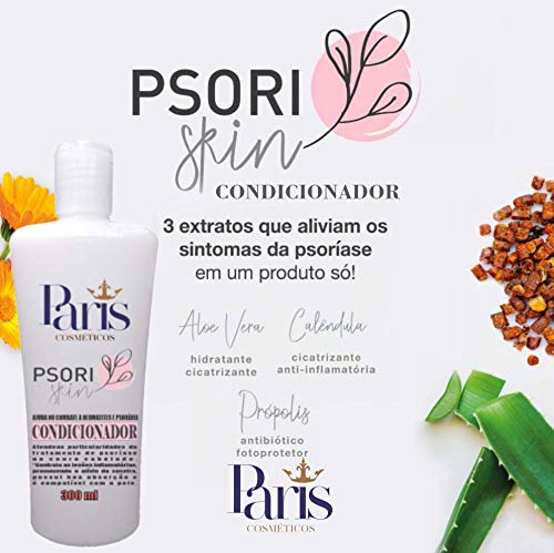Kit PsoriSkin: 1 SHAMPOO, 1 CONDICIONADOR, 1HIDRATANTE PARA PSORÍASE E DERMATITE 300 ml cada