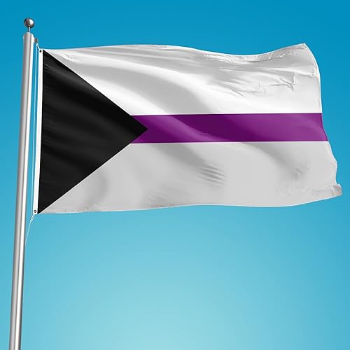 Vista 3 de Bandera de orgullo demisexual de 3 x 5 pies, bandera arcoíris para interiores y exteriores, la bandera arcoíris representa perfectamente un símbolo
