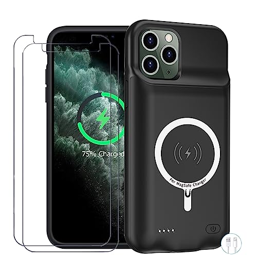 Battery Case for iPhone 11 Pro Enhanced 10000mAh Portable Protective Wireless Charging Case Support Carplay Compatible with iPhone 11 Pro (5.8 inch) Rechargeable Extended Battery Charger Case (Black)