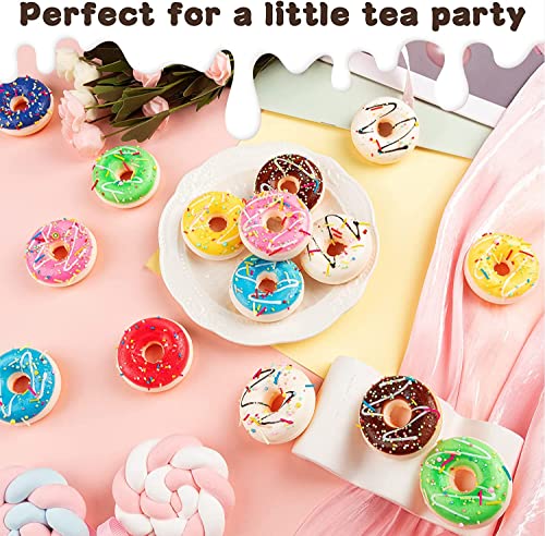 SYOZPXY Regenbogen Donut Stress Ball Künstliche Donuts Stress Relief Ball Schaum Mini Donut für Donut Party Bevorzugungen Geburtstag Party Shop Dekoration (8 Farben 16pcs)
