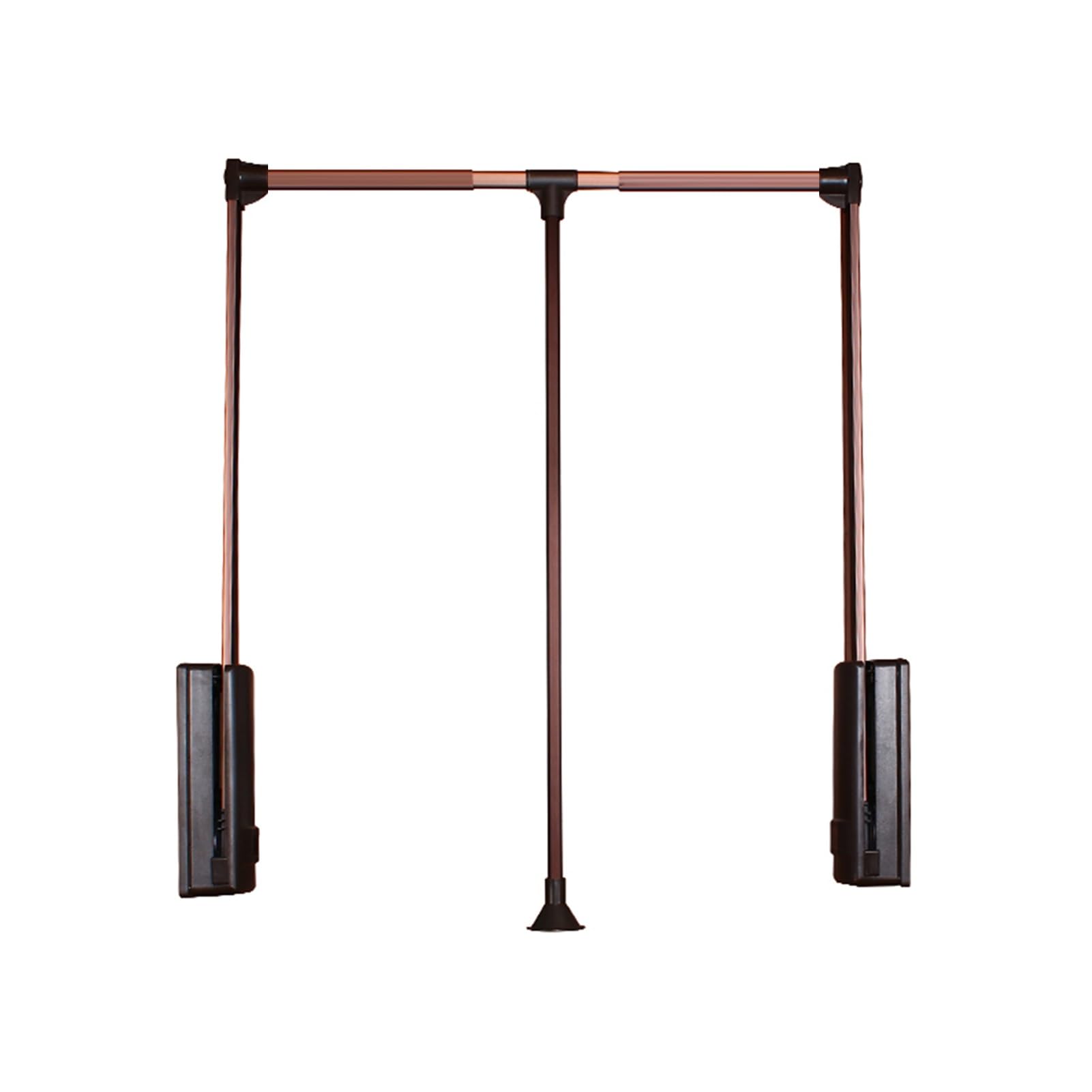 HTTGDGDH Adjustable Pull Down Closet Rod Organizer With Pneumatic Buffer, 510-1210Mm Wardrobe Lift Rail For Clothes, Load Capacity 15Kg - Brown Style 1,Brown-style1-660-890mm
