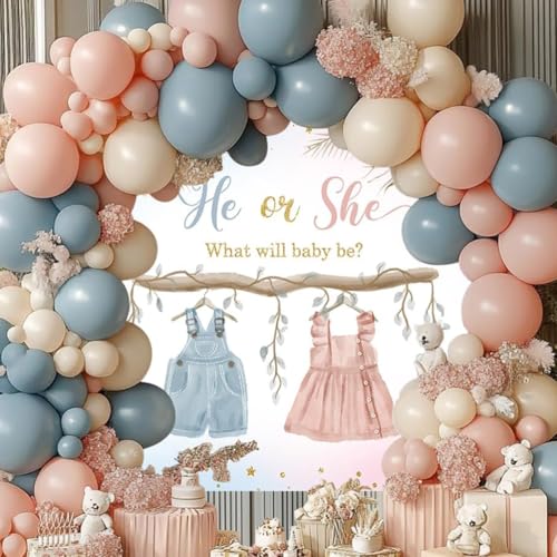 Fondo Fotográfico Baby Shower Gender Reveal 7x5ft Azul/Rosa miniatura 2