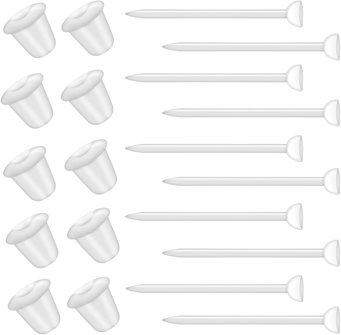Plastic Earring Pins and Backs, Hypoallergenic Earring Posts with Back Lock, Earring DIY Jewelry Findings, 100 Pairs