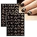 JMEOWIO 12 Sheets Flower Nail Art Stickers Decals Self-Adhesive Pegatinas Uñas Spring Summer Floral Gold Nail Supplies Nail Art Design Decoration Accessories