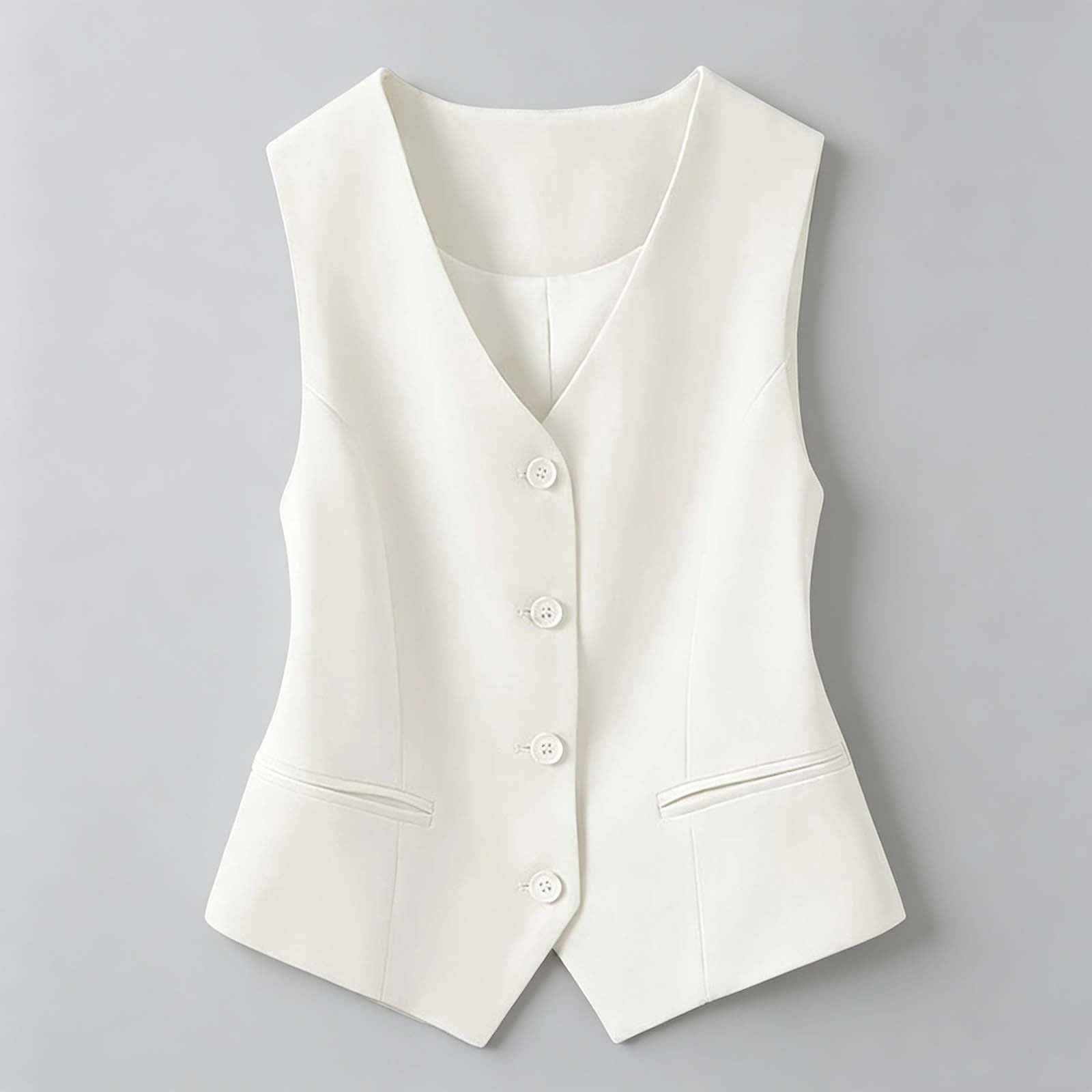 2026 Chaleco Mujer Trajes Elegante Chaleco Campero Chaleco sin Mangas Mujer con Cuello en V de Esmoquin Chalecovintage S-3XL