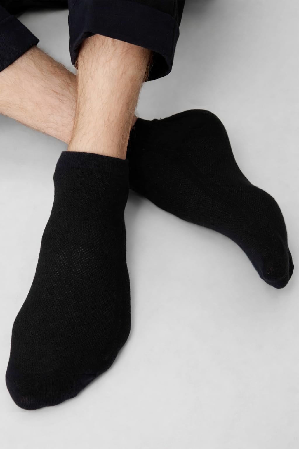 Mens and Womens Ankle Socks - Ultra Thin Breathable Cotton Socks - Dry Fit Running Low Cut Ankle Socks Mesh Athletic Socks, Black, Medium 2