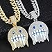 LCWLJL Golden Smiling Face Hip-hop Cuban Chain, Rhinestone Pendant Necklace Jewelry For Men，Men's Fashion Jewelry