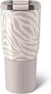 BrüMate Nav 25oz 100% Leak Proof Insulated Travel Tumbler with Magnetic BevLock™ Lid - Double Wall Cup-Holder Friendly Stainless Steel Mug (Zebra)