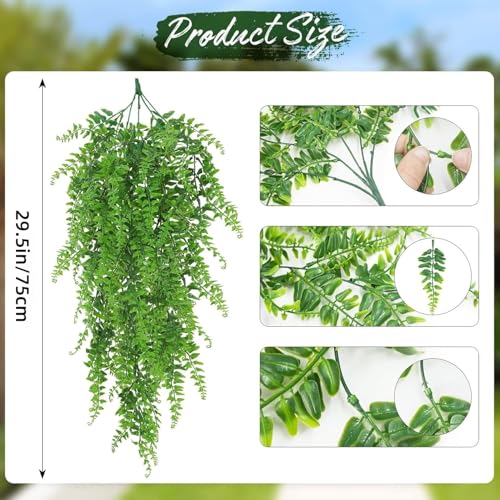 WSTELHH 2Pack Artificial Hanging Plants Fern Vine - Fake Ivy Leaves Decoration for Ivy Plant for Indoor Outdoor Decor, Artificial Suitable for Bathroom Balcony Living Room - Cosy Home Interiors WSTELHH 2Pack Artificial Hanging Plants Fern Vine - Fake Ivy Leaves Decoration for Ivy Plant for Indoor Outdoor Decor, Artificial Suitable for Bathroom Balcony Living Room - Image 2