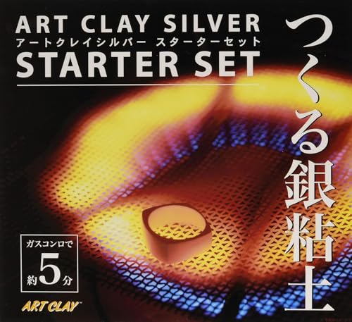 OSK Art Clay Silver Metal Clay Starter Kit for Jewelry Making 10g (0.35 oz) Recipe Book DVD & Tools Included Japanese Craft Set