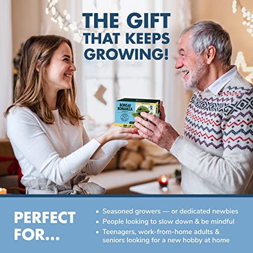 Bonsai Tree Kit - Grow 3 Mini Bonsai Trees, Indoor Plant Growing Kit - Bonsai Starter Kit With Bonsai Seeds, Soil, Planters & Shears, Gardening Gifts For Women, Fathers Day Gardening Gifts #TOP3