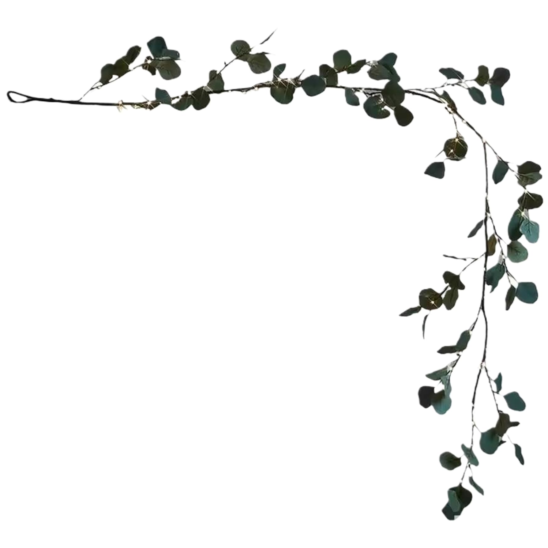 Guirlande d'eucalyptus avec lumières à piles pour cheminée sans prise