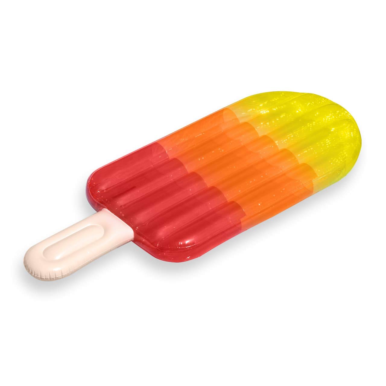 CKB LTD - Lit flottant gonflable géant de 1,83 m pour piscine en forme de sucette glacée - Lit d'air transparent pour piscine - Jouet d'eau en PVC pour les vacances - Couleur transparente JAUNE ORANGE