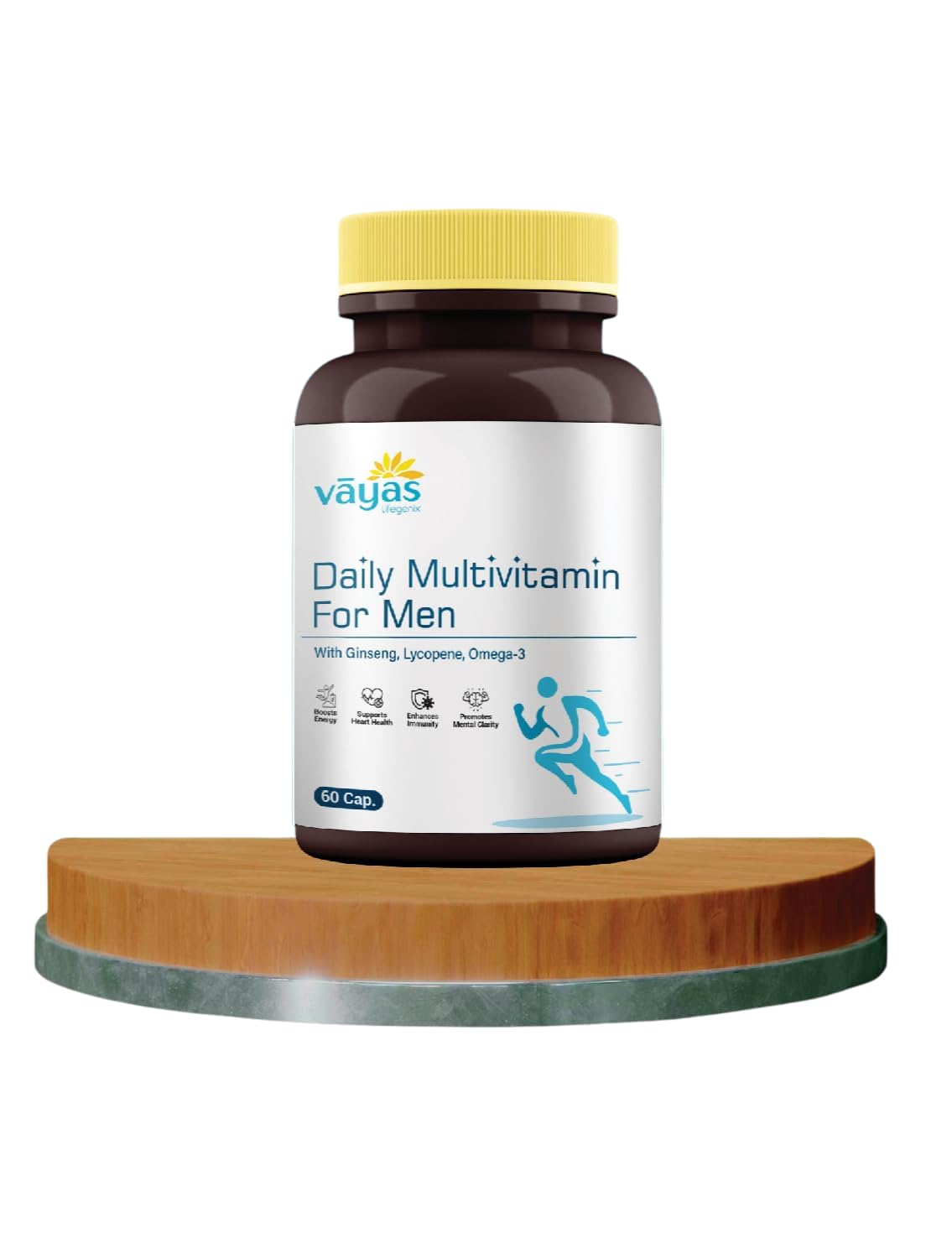 Vayas Daily Multivitamin – For Men - With 35+ Vitamins, Minerals, Antioxidants, Ginseng, Lycopene & Omega-3 – 60 Tabs – Supports Energy, Immunity, Heart & Brain Health-image-37