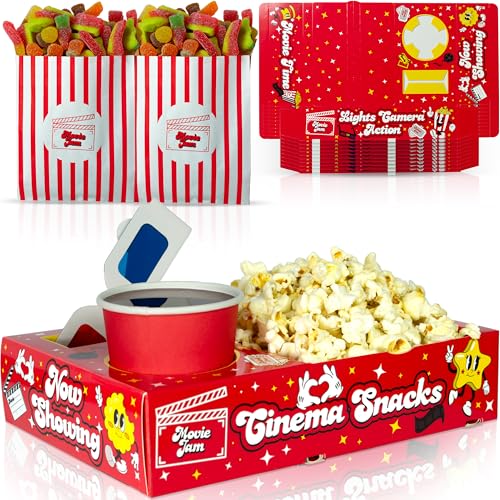 Moviejam Movie Night Snack Trays – Red...