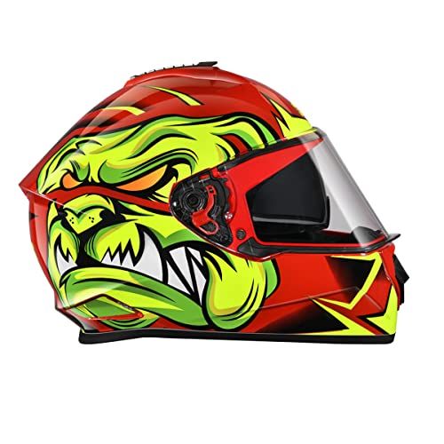 Image of Studds Drifter D1 ISI and DOT Certified Full face Helmet for Men and Women with Inner Sun Visor Red N5 -XL
