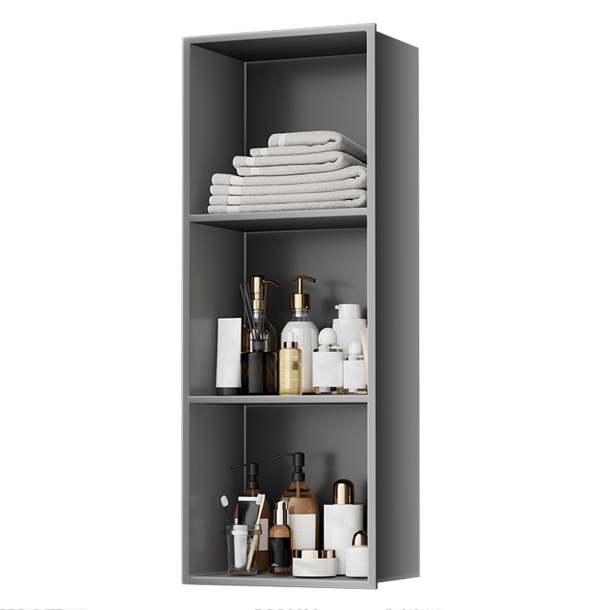 ZBJDX Three-Tier Wall Niche 304 Stainless Steel Shower Niche Waterproof Recessed Insert Storage Shower Caddy No Tile Needed