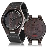 ANQIYI Orologio in legno con incisione personalizzata, orologio in legno con incisione personalizzata, per anniversario, compleanno, laurea, regalo per marito, amore, papà, mamma, figlio, amico,