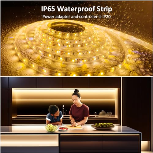 NOVOSTELLA 40ft Waterproof Tunable White LED Strip Lights, Dimmable Flexible Rope Light 3000K-6500K 12V Tape Light with Remote, Ribbon for Outdoor and Indoor Bedroom Home Mirror Kitchen Cabinet by NOVOSTELLA - Image 2