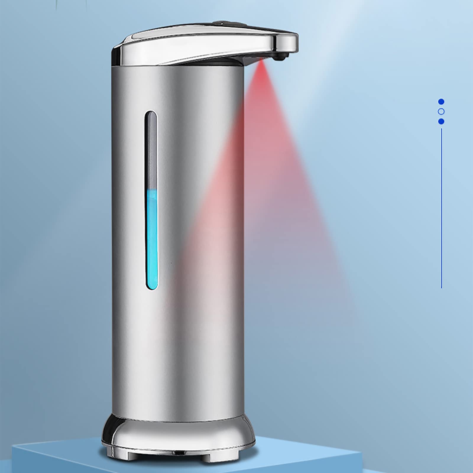 Dispenser Sapone Automatico, Dispenser Sapone Bagno 280ml Ricaricabile, Dispenser Sapone Cucina Non Touch, Dispenser Detersivo Lavatrice con Sensore IPX4 Impermeabile